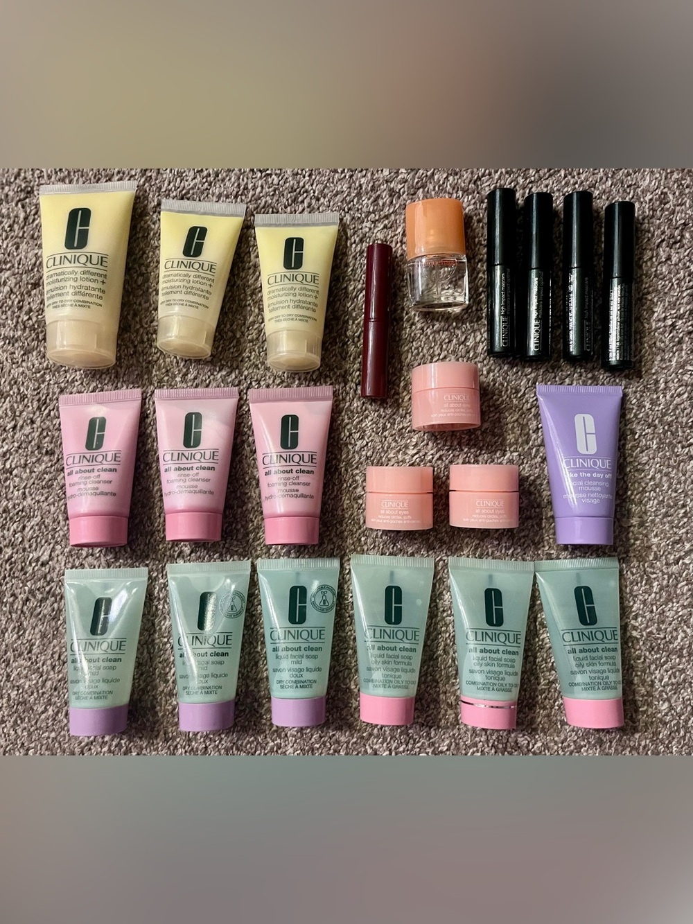 Travel Sizes Clinique Lot with x kate spade Women's Skincare Cosmetic Pouch